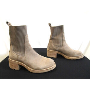 Steve Madden Kiley Taupe Suede Leather Pull On Sock Boots Women Sz 7 M